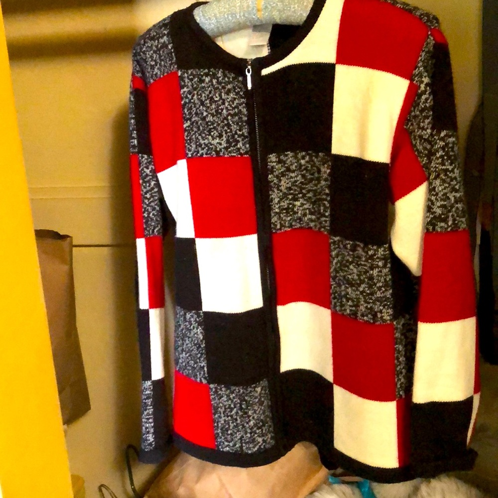 Dress Barn checkered long sleeve sweater